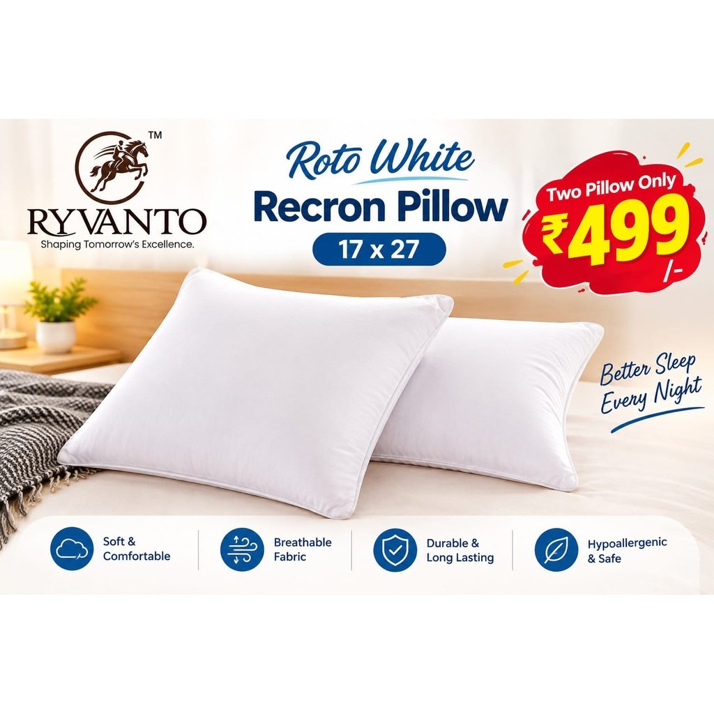 Recron Fiber Pillow 1+1 Combo Offer – Buy 1 Get 1